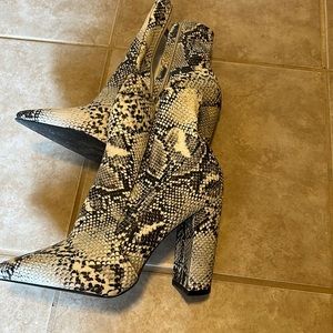 Fake snakeskin boots